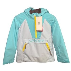 Spyder Light Blue and Gray Jacket with Yellow Zipper NWT